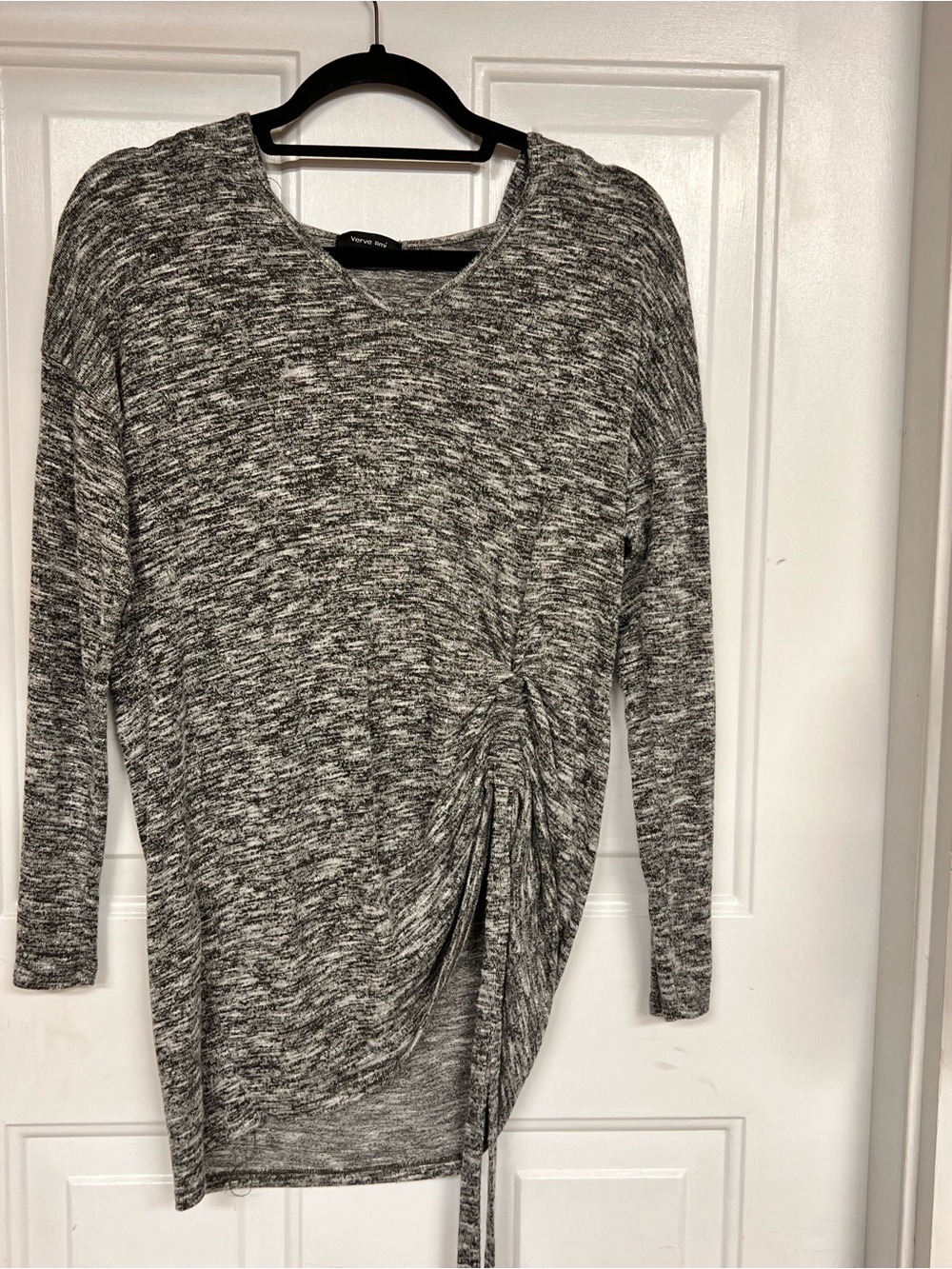 Verve Ami Marled Gray Side-Tie Tunic